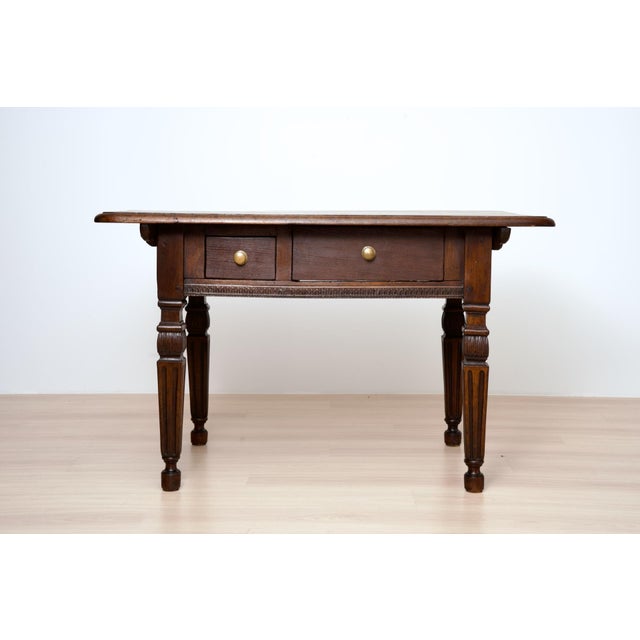 German Neo-Renaissance Oak Writing Table, 1890 For Sale - Image 14 of 14