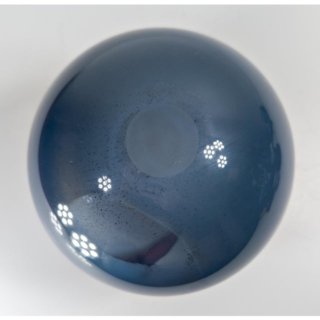 Sky Blue 1980's Mid-Century Modern Art Glass Vase Signed Boatman For Sale - Image 8 of 8