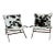 Mid Century Modern Antonio Citterio Style ”Timeless” Lounge Scissor Chairs, Newly Reupholstered in Cowhide - Pair For Sale