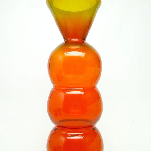 Glass Titled Snowman Vase by Kazimierz Krawczyk for Sudety Glassworks, 1970s For Sale - Image 7 of 11