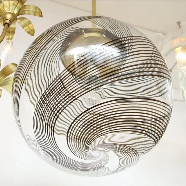 1960s Venini Glass & Brass Pendant For Sale In New York - Image 6 of 12