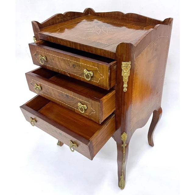 Antique French Inlaid Three Drawer Chest For Sale In Atlanta - Image 6 of 12