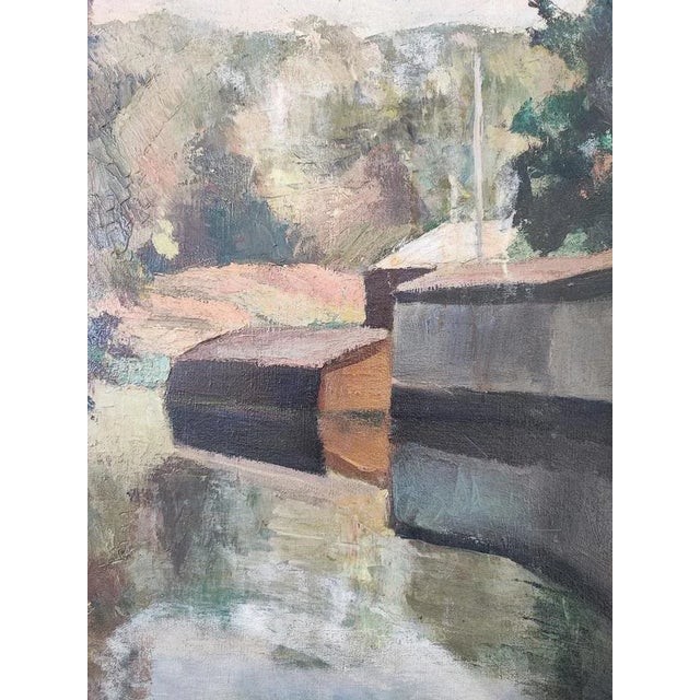 Georges Darel, Pêcheur au bord de l'Arve, Oil on Canvas, Framed For Sale - Image 4 of 10