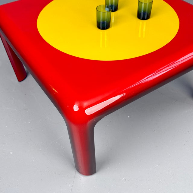 Red Vintage Enamelled Coffee Table, 1980s For Sale - Image 8 of 9