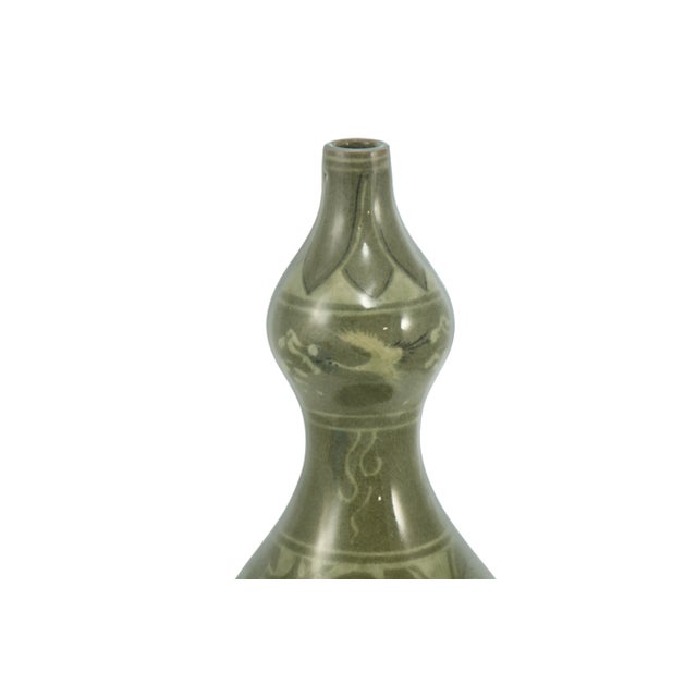 Sage Green Double Gourd 12" Vase For Sale - Image 4 of 5