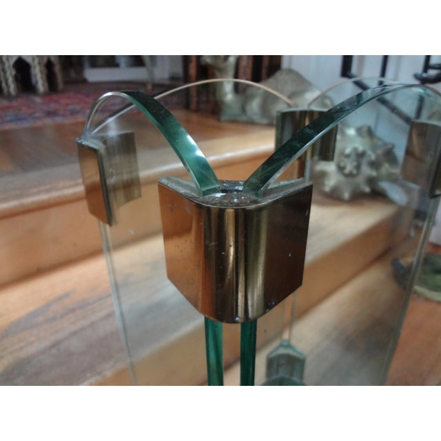 Italian Modern Brass and Glass Umbrella Stand For Sale - Image 10 of 12