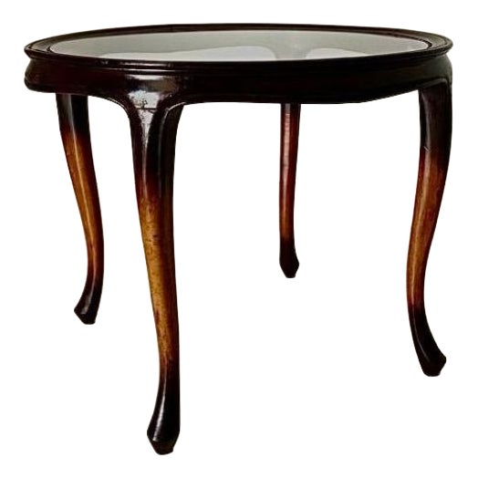 Vintage French Art Deco Coffee Table in Beech and Glass, 1920s For Sale