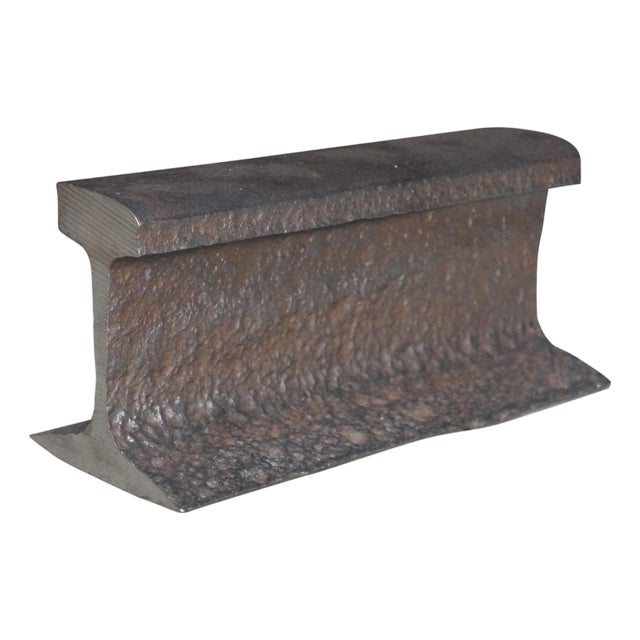Heavy Steel Railroad Track Train Rail Blacksmith Hobbist Anvil Doorstop 12" For Sale