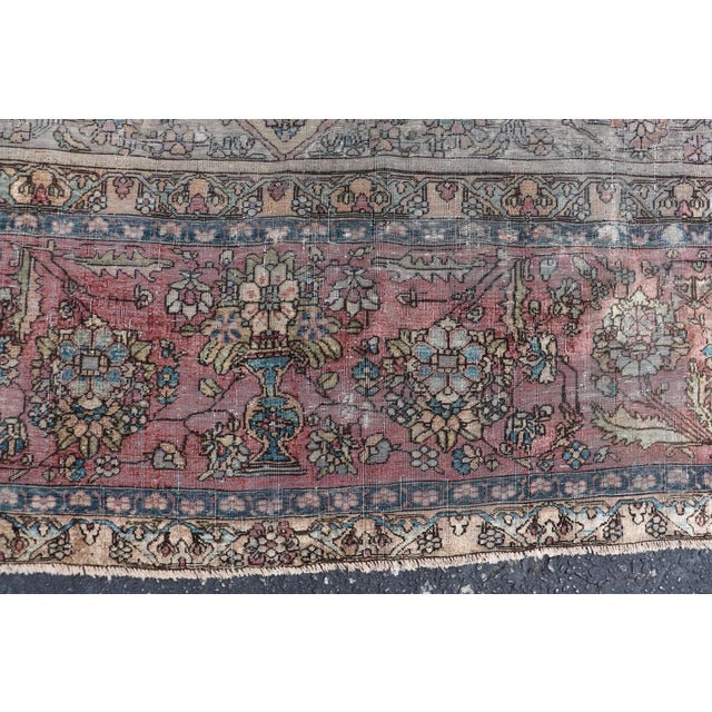 Textile Antique Persian Silk Mohtesham Rug With Central Medallion 7'0 X 10'5 For Sale - Image 7 of 15