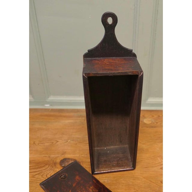 18th Century Oak Wall-Hanging Candle Box For Sale - Image 5 of 8