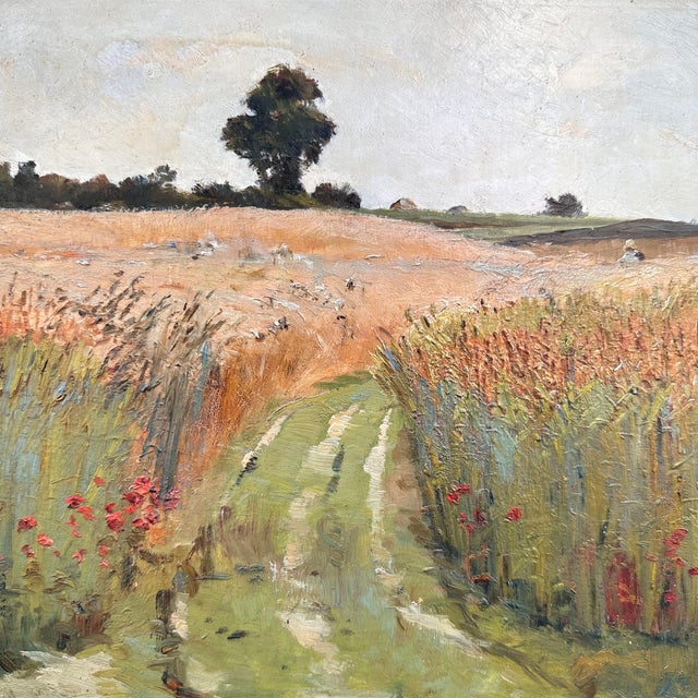 Fernand Quignon, Walking Through the Wheat Fields, 20th Century, Oil on Board, Framed For Sale - Image 9 of 18