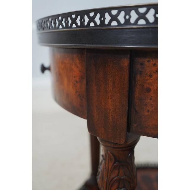 Theodore Alexander Inlaid 2 Tier Mixed Wood End Table For Sale - Image 14 of 18