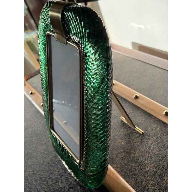 Olive Green Murano Glass Photo Frame, 2000s For Sale - Image 11 of 15