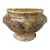 Vintage Handcrafted Lion Head Wall Planter With Decorative Ring Handles For Sale