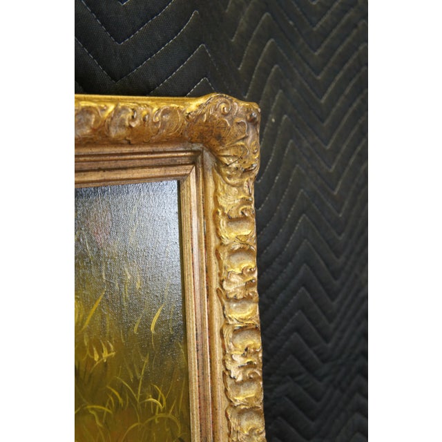 Gold Chelsea House Lop Eared Doe Rabbit Oil Painting After John Frederick Herring Sr For Sale - Image 8 of 12