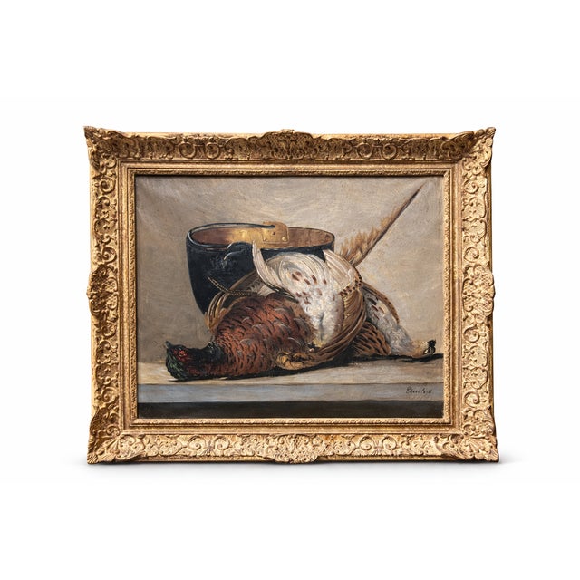 Chevalard, Still Lifes with Game & Fruit, Oil, Set of 2 For Sale - Image 4 of 14