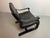 Mid-Century Black Leather Armchairs with Black Lacquered Wooden Frames by Åke Fribytter for Nelo, Sweden, 1970s, Set of 2 For Sale - Image 9 of 13