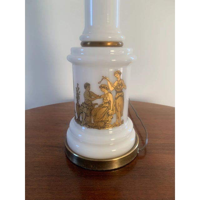 Neoclassical Vintage Neoclassical Opaline Table Lamp For Sale - Image 3 of 8