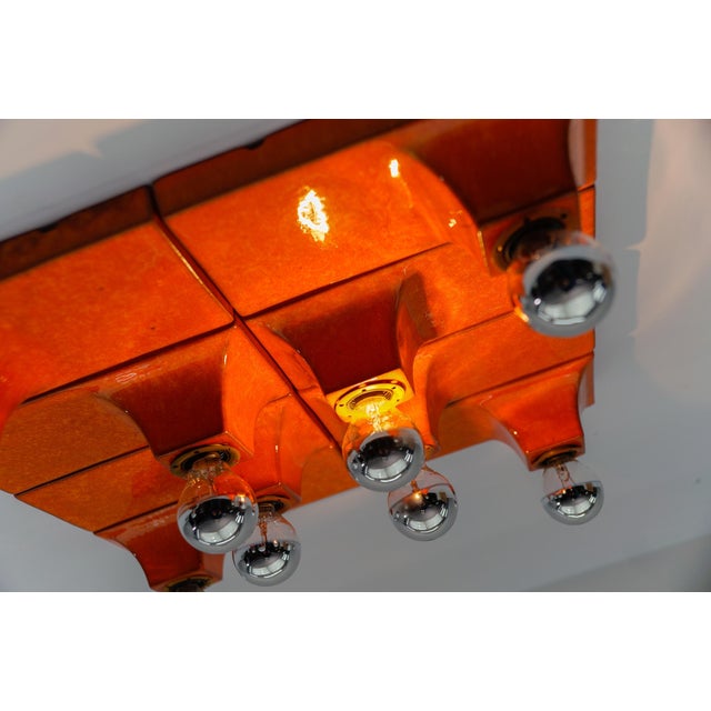 Mid-Century Modern Orange Ceramic Wall Lights from Waldi, 1960s, Set of 8 For Sale - Image 18 of 18