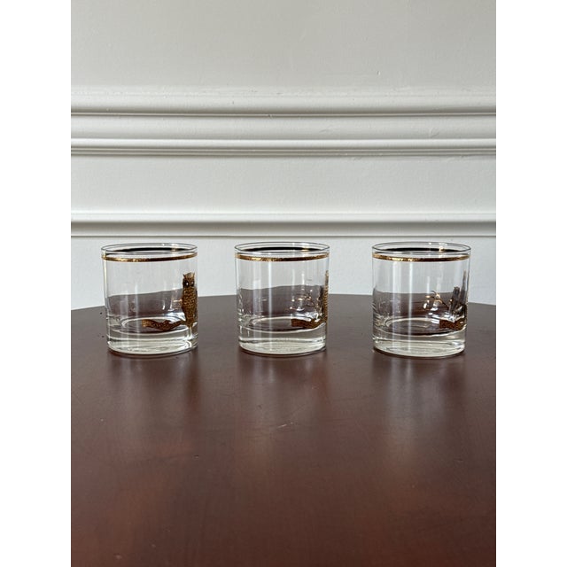 Mid 20th Century Culver Gold Owl Rocks Glasses— Set of 7 For Sale - Image 12 of 16