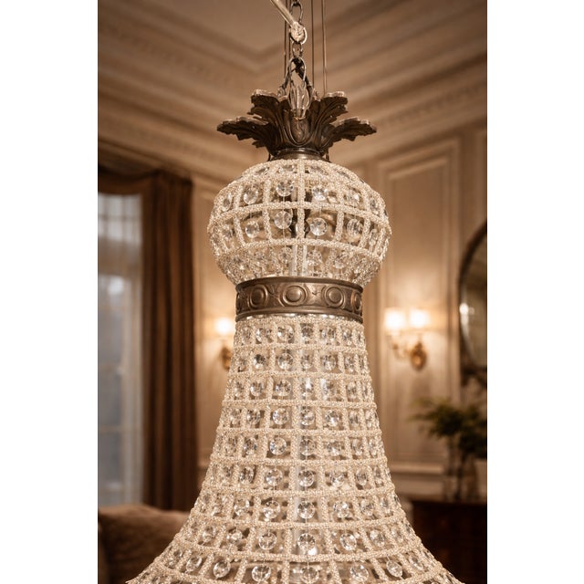 1970 French Charcoal Bronze Crystal Chandeliers - Pair of 2 PCS For Sale - Image 10 of 17