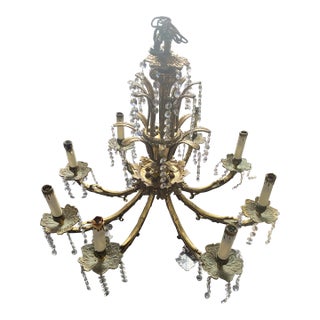 1960s Baroque Louis XV Style Brass Chandelier For Sale