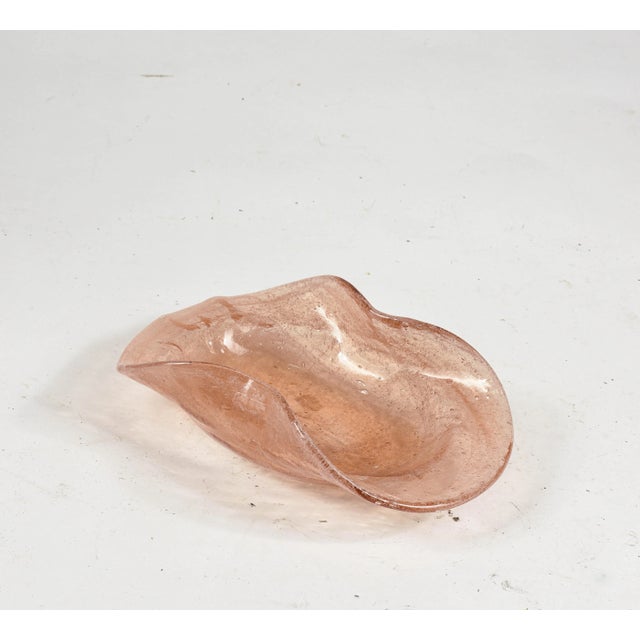 1950s Amber Murano Handmade Dish Oddly Shaped Glass Tray For Sale - Image 5 of 7