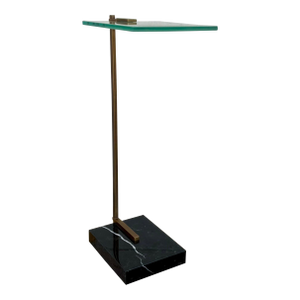 Currey & Company Modern Black Marble Neil Drinks Table