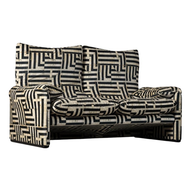Vintage Maralunga Two-Seater Sofa in Myth Velvet by Vico Magistretti for Cassina, 1970 For Sale