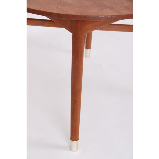 Vintage Danish Teak & Brass Dining Table, 1950s For Sale - Image 4 of 11