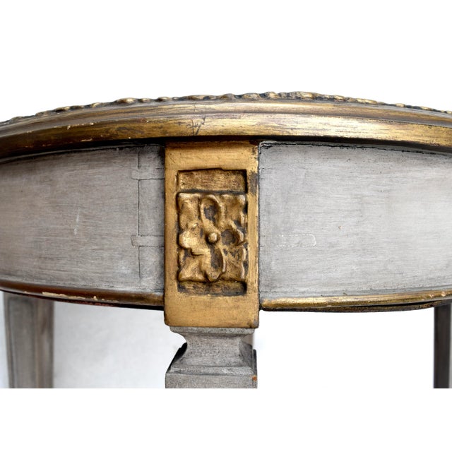 Early 20th Century Directoire Style Verre Eglomese Parcel Gilt Table For Sale - Image 12 of 13