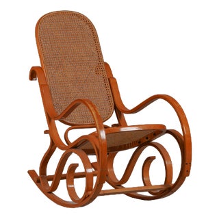 Vintage Bentwood Rocking Chair by Luigi Crassevig, Italy, 1970s For Sale