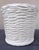 Vintage Neiman Marcus Extra Wide (9" Diameter) Italian White Ceramic Basketweave Cachepot Planter For Sale In Salt Lake City - Image 6 of 7
