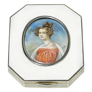 Silver Enameled Box with Miniature Painting by Rudolf Steiner, 1899 For Sale