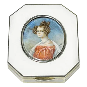 Silver Enameled Box with Miniature Painting by Rudolf Steiner, 1899