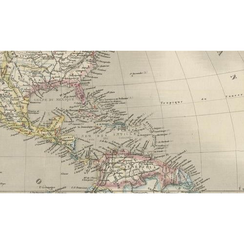 Gold French Map of North and South America by Cortambert, 1864 For Sale - Image 8 of 11
