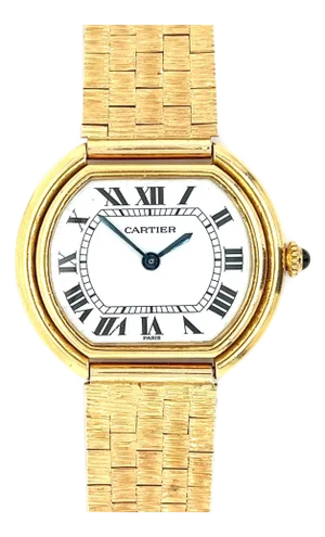 Vintage Cartier Paris Manual Wind 32mm Dial in 18k Gold Ladies Watch
