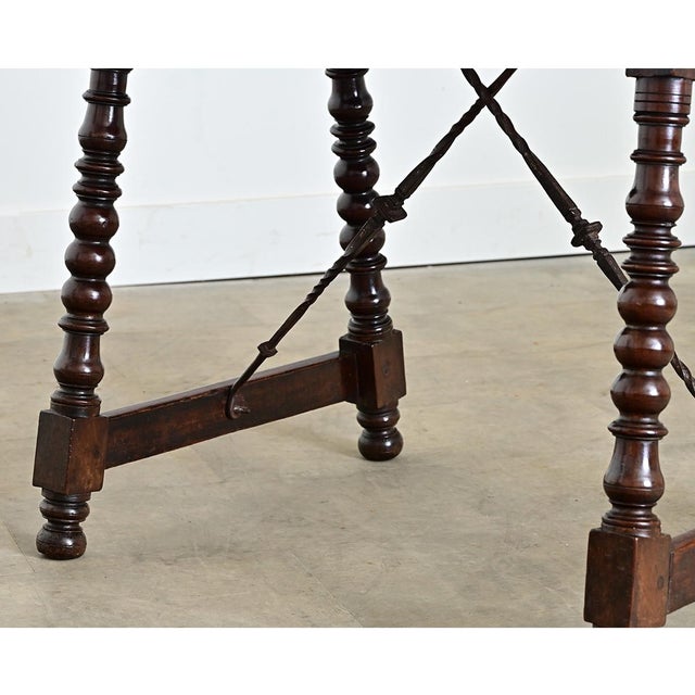Spanish 18th Century Chestnut & Forged Iron Table For Sale - Image 10 of 13