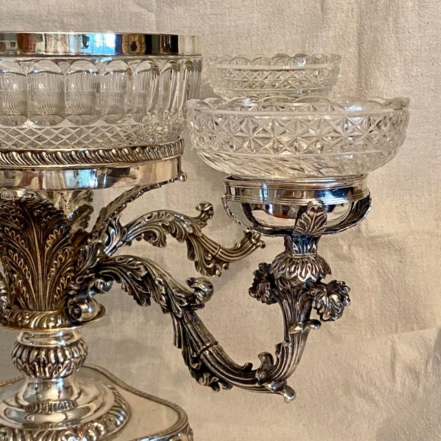 Traditional Early 1900's Antique Regency Style Epergne For Sale - Image 3 of 12