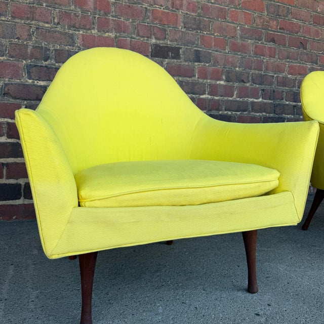 Pair of Paul McCobb Symmetric Group Mid-Century Yellow Round Back Chairs For Sale - Image 12 of 12