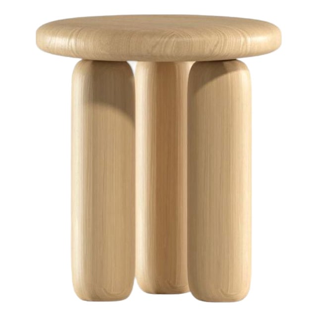 Rope Stool in Gentle Natural Oak by Virginia Arlotto For Sale