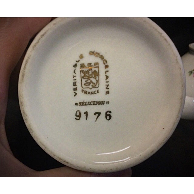 Early 20th Century s.e.r France Porcelain Coffee Pot, Pitcher & Sugar Bowl Set- 3 Pieces For Sale - Image 9 of 9