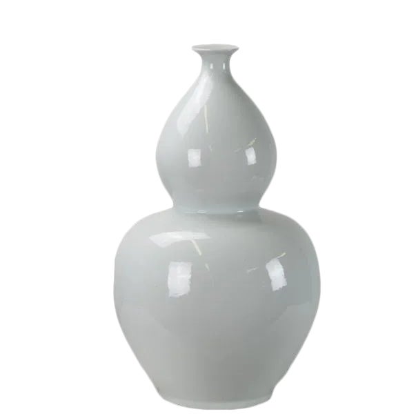 Large White Bottle Gourd Porcelain Vase For Sale