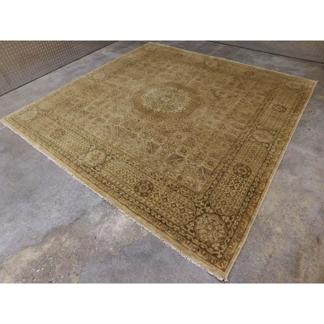 Origin: India Size: 7'10" x 8' Design: Mamluk Material: Wool Primary Color: Beige Secondary Color: Tan Description: Hand-...