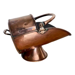Antique George III Copper Helmet Coal Scuttle, 1800 For Sale