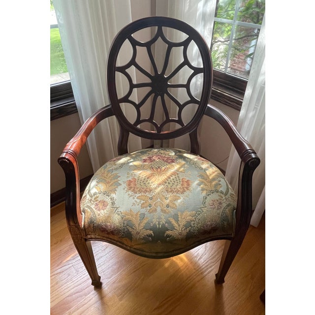 Ethan Allen Cristal Accent Spider Back Arm Chairs & Accent Pillows a