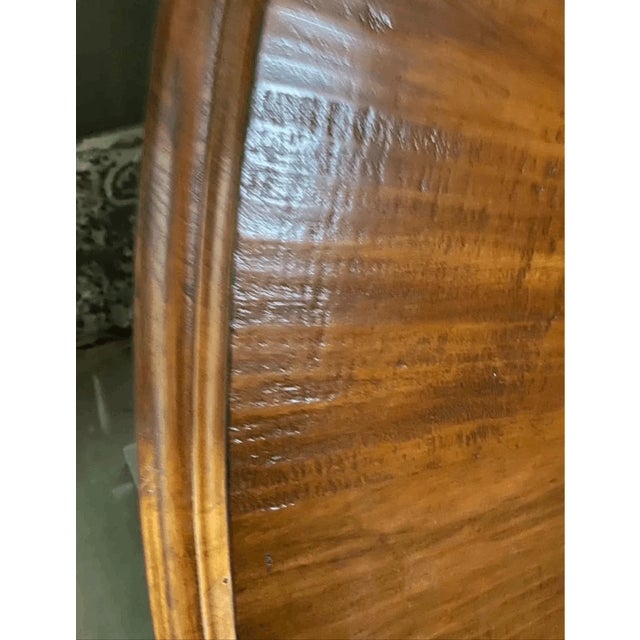 Industrial Vintage Danish Rustic / Industrial Style Wood Chestnut Round Table Top 71.5” For Sale - Image 3 of 5