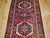 Antique Persian Heriz Karajeh Runner, Hand-Knotted Wool, Geometric Medallion Pattern, Red & Navy, 4x14 For Sale - Image 17 of 18