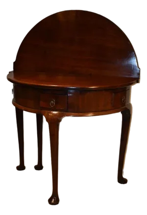 English Walnut Queen Anne Card Table