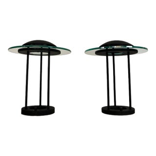 1980’s Postmodern Robert Sonneman Saturn Table Lamps - A Pair For Sale